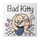 Naughty Cat Cartoon Fliese (Vorderseite)