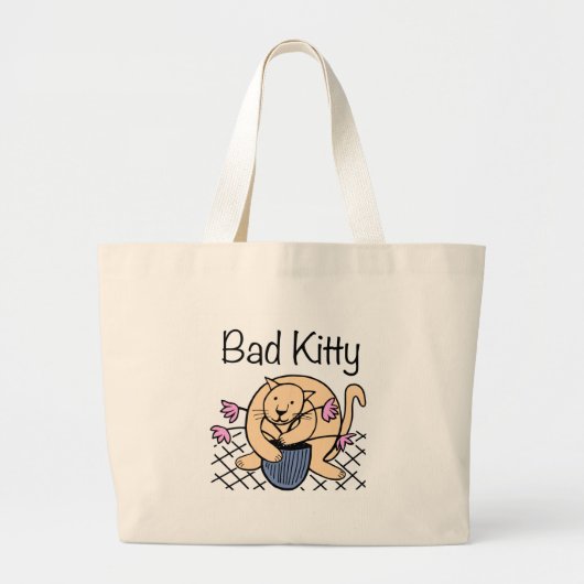 Naughty Cat Cartoon Jumbo Stoffbeutel (Vorne)