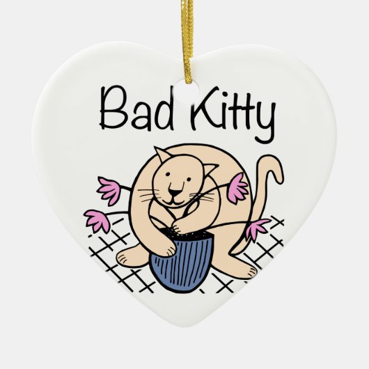 Naughty Cat Cartoon Keramik Ornament (Vorne)