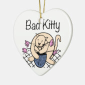Naughty Cat Cartoon Keramik Ornament (Links)
