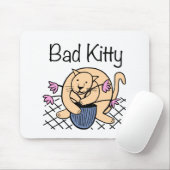 Naughty Cat Cartoon Mousepad (Mit Mouse)