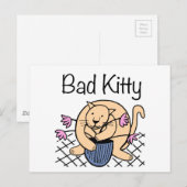 Naughty Cat Cartoon Postkarte (Vorne/Hinten)