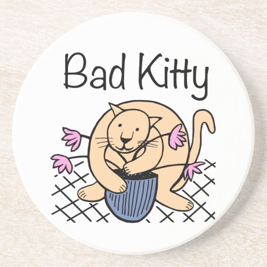 Naughty Cat Cartoon Untersetzer (Vorne)