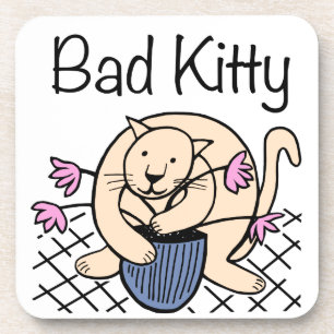 Naughty Cat Cartoon Untersetzer