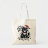 Naughty Cat Christmas Bag – Funny Santa Hat  Tragetasche (Vorne)
