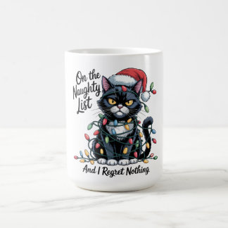 Naughty Cat Christmas Mug – Funny Santa Hat  Kaffeetasse