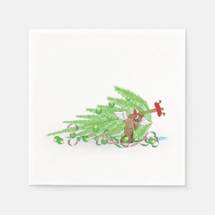 Naughty Cat Christmas Spaß Holiday Joke Bad Kitty Serviette