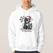 Naughty Cat Christmas T-Shirt – Funny Santa Hat Hoodie (Vorderseite)