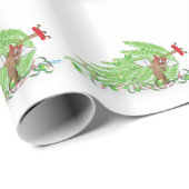 Naughty Cat Christmas Tree Funny Holiday Spaß Geschenkpapier (Rolleneckpunkt)