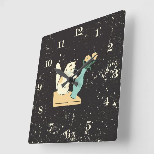 Naughty Cat Square Wall Uhr (Winkel)