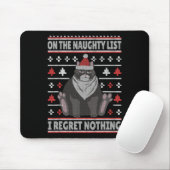 Naughty Cat Xmas hässlich Pulli I Bedret Nothing C Mousepad (Mit Mouse)