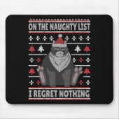 Naughty Cat Xmas hässlich Pulli I Bedret Nothing C Mousepad (Vorne)