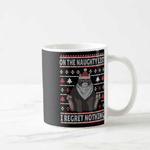Naughty Cat Xmas hässlicher Pullover, nichts bereu Kaffeetasse