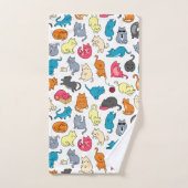 Naughty Cats Kittens Crowd Badhandtuch Set (Handtuch)