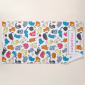 Naughty Cats Kittens Crowd Personalisiert Strandtuch (Vorderseite)