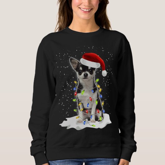 Naughty Chihuahua Weihnachtsweihnachtsweih Sweatshirt (Vorderseite)