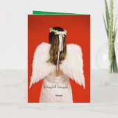 Naughty Christmas Angel Feiertagskarte (Rückseite)
