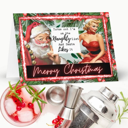 Naughty Christmas Card - Funny - Retro Husband Karte