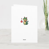 Naughty Christmas Cat Dankeskarte (Rückseite)