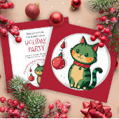 Naughty Christmas Cat Holiday Party Einladung