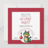 Naughty Christmas Cat Holiday Party Einladung (Rückseite)