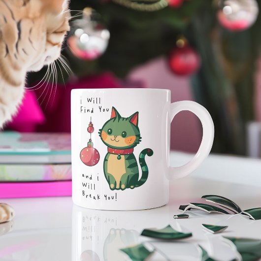 Naughty Christmas Cat Jumbo-Tasse