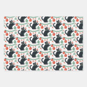 Naughty Christmas Cat mit Ornamenten Geschenkpapier Set (Vorderseite)
