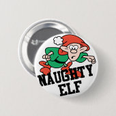 Naughty Christmas Elf Button (Vorne & Hinten)