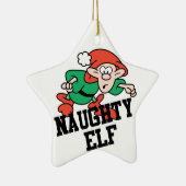 Naughty Christmas Elf Keramikornament (Rechts)