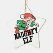 Naughty Christmas Elf Keramikornament (Links)