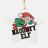 Naughty Christmas Elf Keramikornament (Hinten)