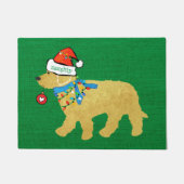 Naughty Christmas Goldendoodle Xmas Green Burlap Fußmatte (Vorderseite)