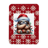 Naughty Christmas Lights Sloth Magnet (Vertikal)