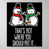 Naughty Christmas Saying Dirty Snowman Cartoon Ugl Poster (Vorne)