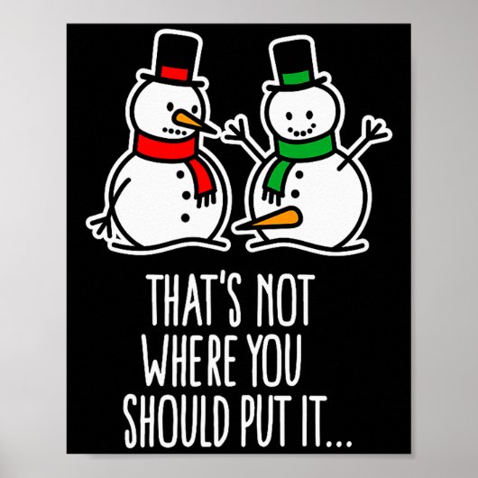 Naughty Christmas Saying Dirty Snowman Cartoon Ugl Poster (Vorne)