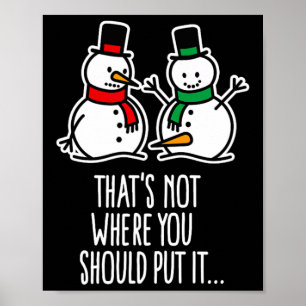 Naughty Christmas Sprichwort Dirty Snowman Cartoon Poster