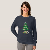 Naughty Christmas Tree Kitty Cat T-Shirt (Vorne ganz)