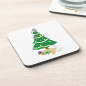 Naughty Christmas Tree Kitty Cat Untersetzer (Linke Seite)