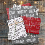 Naughty Christmas Typografy Wrapping Paper Sheets Geschenkpapier Set<br><div class="desc">Schöne,  graue,  weiße und rote Packpapiere,  geeignet für alle frechen Jungen und Mädchen</div>