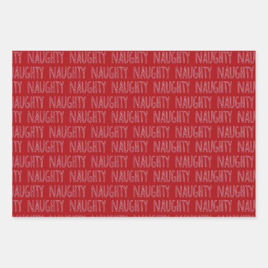 Naughty Christmas Typografy Wrapping Paper Sheets Geschenkpapier Set (Vorderseite 3)