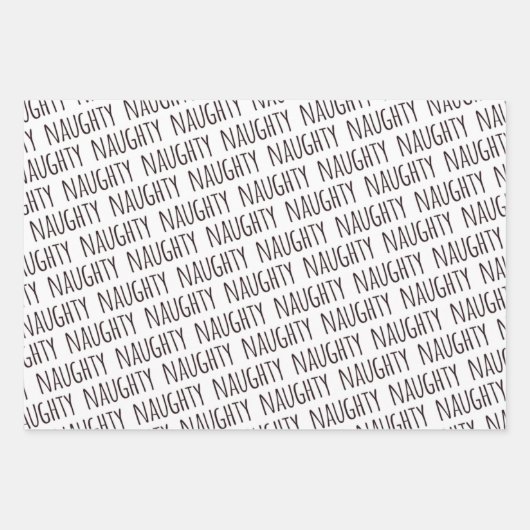 Naughty Christmas Typografy Wrapping Paper Sheets Geschenkpapier Set (Vorderseite 2)