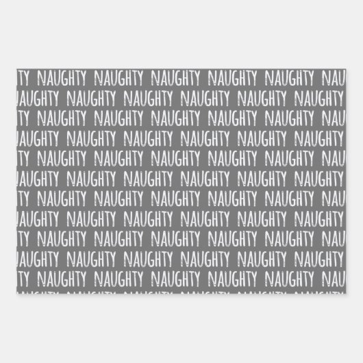 Naughty Christmas Typografy Wrapping Paper Sheets Geschenkpapier Set (Vorderseite)