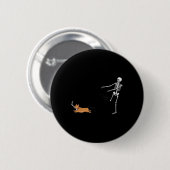 Naughty Corgi Dog Fun Skeleton Halloween Button (Vorne & Hinten)