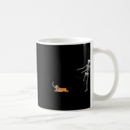 Naughty Corgi Dog Fun Skeleton Halloween Kaffeetasse (Rechts)