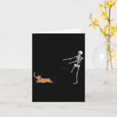 Naughty Corgi Dog Fun Skeleton Halloween Karte (Gelbe Blume)