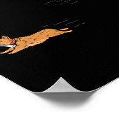 Naughty Corgi Dog Fun Skeleton Halloween Poster (Ecke)