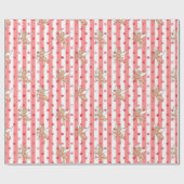 Naughty cupid Engel rosa Streifen Geschenkpapier (Flach)