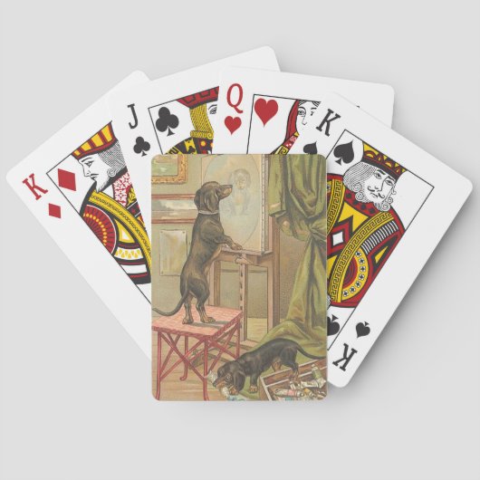 Naughty Dachshunds Dog Playing Cards Spielkarten (Rückseite)