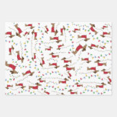 Naughty Dackel Hund klauen Weihnachtsbaumleuchten Geschenkpapier Set (Vorderseite 2)