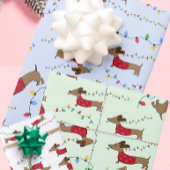 Naughty Dackel Hund klauen Weihnachtsbaumleuchten Geschenkpapier Set